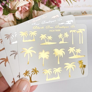 TRANSPARENT FOLIE Palmen Deko Sticker || Planer Sticker, Transparent Sticker, Aufkleber für Planner, Planer Sticker, Papier Aufkleber || Sommer || Strand