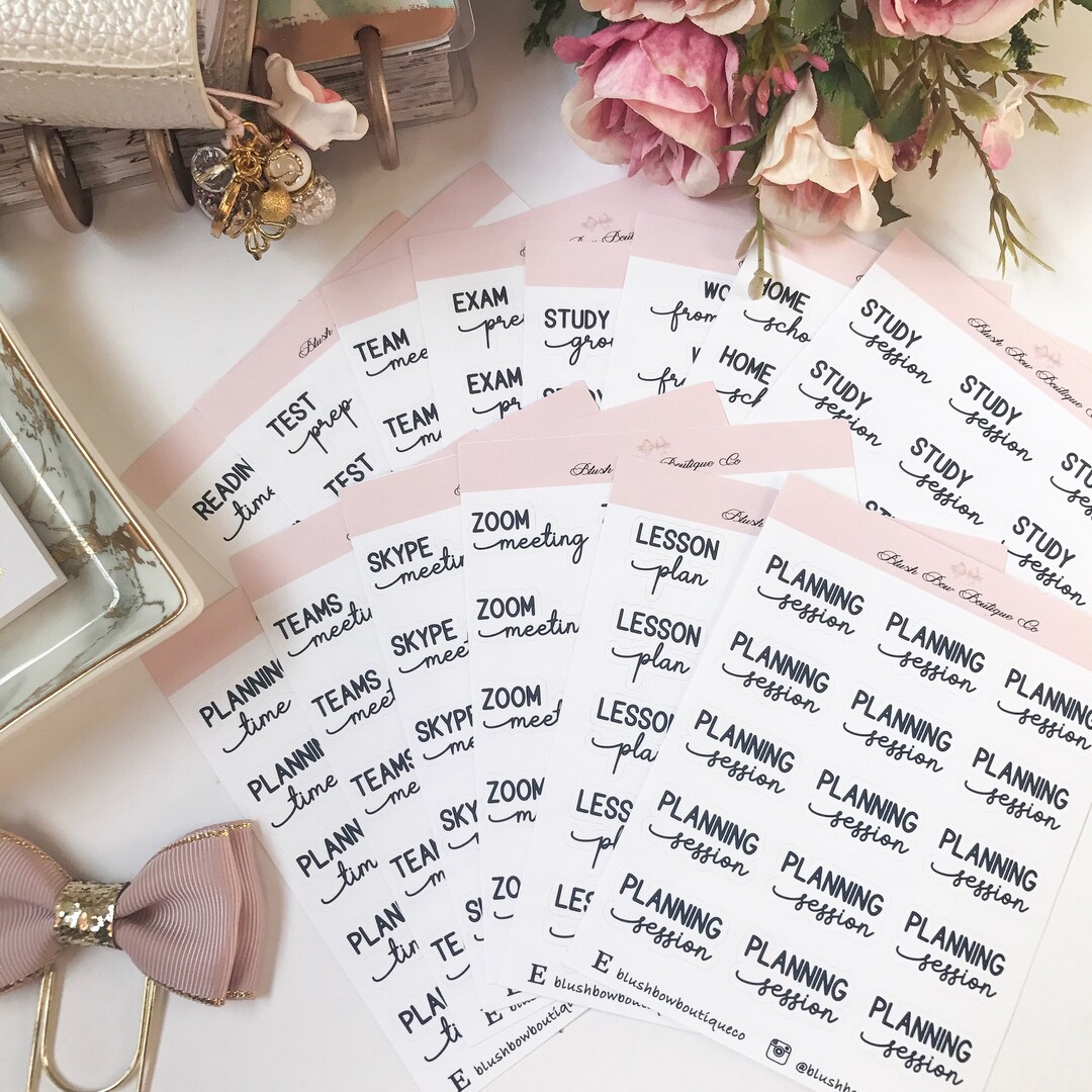 Work - Plan - Study - School Script Stickers - Script Planner Stickers ...