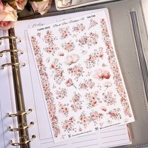 Stickers déco floral Ton || Premium ou mat transparent || Stickers floraux || Autocollants de journalisation || Déco || Autocollants de l'ère Régence ||