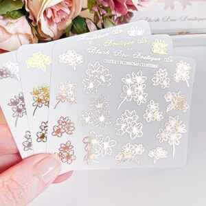 TRANSPARENT FOLIENDE Kirschblüten Deko Aufkleber || Planner Sticker, Transparent Sticker, Sticker für Planner, Planer Sticker, Papier Aufkleber || Frühling