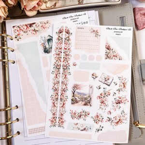 Pureté || Kit d'autocollants pour journalisation || Mat premium ou mat transparent || Stickers pour carnets || Autocollants floraux || Printemps ||