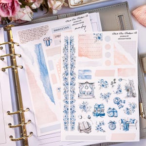Cerulean Winter // Kit adesivi per journaling // Premium opaco o trasparente opaco // Adesivi per journaling // Adesivi floreali // Inverno // Neve