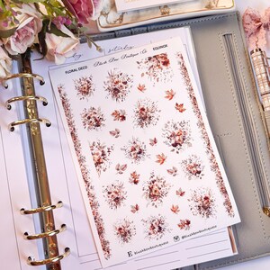 Pegatinas decorativas florales Equinox // Premium o transparente mate // Pegatinas florales // Pegatinas para diario // Decoración // Otoño // Pegatinas de otoño