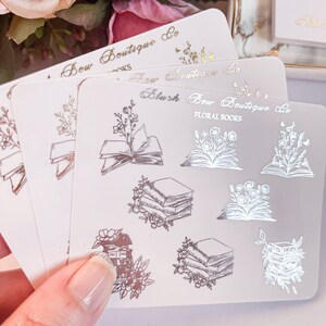 Adesivi per libri floreali trasparenti laminati // adesivi per planner, adesivi in carta trasparente, adesivi decorativi per planner // adesivi per la lettura