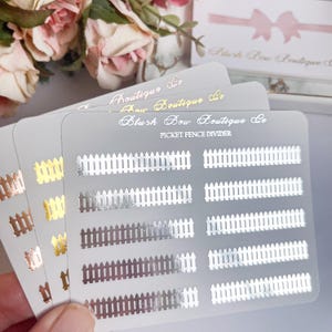 TRANSPARENTE FOLIENDE Zaun-Teileraufkleber || Planer Sticker, Transparent Sticker, Aufkleber für Planner, Planer Sticker, Papier Aufkleber || Frühling || Trennblätter