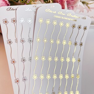 TRANSPARENT FOLIENDE Kirschblüten Swoosh Washi Aufkleber || Planner Sticker, Transparent Sticker, Planer Sticker, Washi Stripe Aufkleber ||