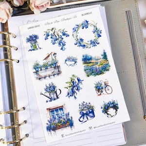 Glockenblumen Deko Aufkleber || Premium oder Transparent Matt || Blumen Aufkleber || Journaling Aufkleber || Große Dekosticker || Frühlingsblümchen