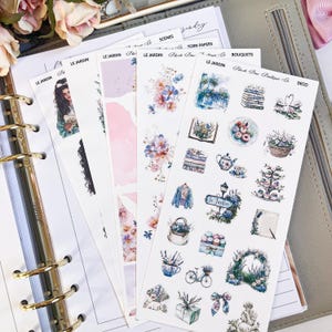 Kit decorativo Le Jardin // Premium o trasparente opaco // Deco // Journaling // Bullet Journal // Floreale // Carta strappata // Primavera