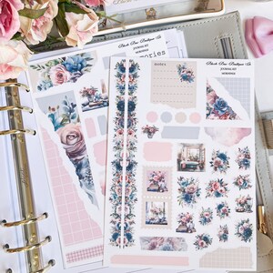 Morgens || Journaling Sticker Kit || Premium matt oder Transparent Matt || Journal Sticker || Blumen Aufkleber || Frühling