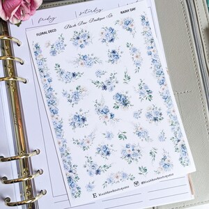 Rainy Day Floral Deco Aufkleber || Premium oder Transparent Matt || Blumen Aufkleber || Journaling Aufkleber || Deko || Frühlingshaft dekorativ