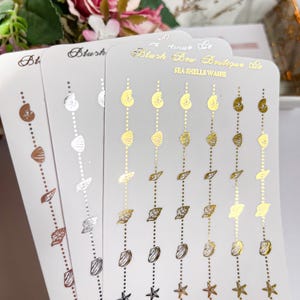 Adesivi washi con conchiglie marine trasparenti // adesivi per planner, adesivi di carta trasparente, decorazioni per planner, strisce washi // Estate // Spiaggia
