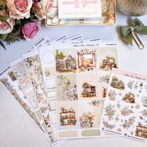 Cottage || Stickerset weekplanner voor planners met verticaal formaat || Premium mat || Wekelijkse stickerkit || Rustieke stickers