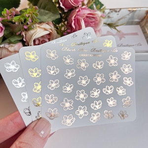 TRANSPARENT FOLIENDE Kirschblüten Deko Sticker || Planner Sticker, Transparent Sticker, Sticker für Planner, Planer Sticker, Papier Aufkleber || Frühlings Aufkleber