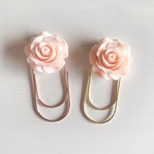 Pesca leggera - champagne, clip di carta ricordo in resina - fiore 28mm, ampia clip, accessori planner, scrapbooking, pianificazione, segnalibro