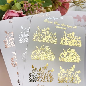 Adesivi decorativi con fiori di campo trasparenti laminati // adesivi per planner, adesivi di carta trasparenti, adesivi decorativi per planner // Decorazioni primaverili // Floreali