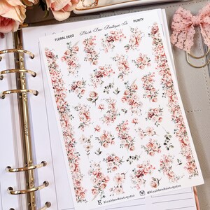 Stickers déco floral Pureté || Premium ou mat transparent || Stickers floraux || Autocollants de journalisation || Déco || Printemps || Détente