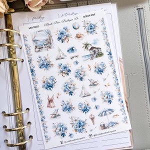 Adesivi Ocean Side Mix Deco // Premium o Trasparente Opaco // Adesivi Floreali // Adesivi Journaling // Deco // Vacanze // Estate