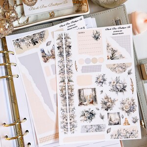 Nuits de rêve || Kit d’autocollants de journalisation || Mat premium ou mat transparent || Autocollants de journal || Autocollants floraux || Autocollants d'hiver