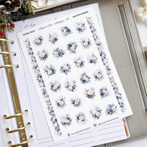 Stickers déco floral jardin d'hiver || Premium ou mat transparent || Stickers floraux || Autocollants de journalisation || Déco || Autocollants d'hiver
