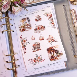 Pegatinas decorativas de cosecha // Pegatinas mate premium o transparentes // Pegatinas florales // Pegatinas para diario // Pegatinas decorativas grandes // Otoño // Otoño