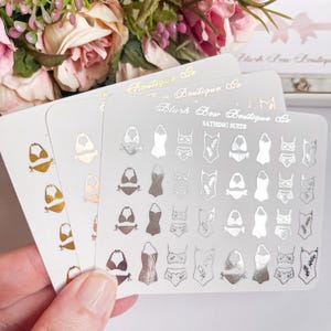TRANSPARENT FOLIERT Badeanzüge Sticker || Planer Sticker, Transparent Sticker, Aufkleber für Planner, Planer Sticker, Papier Aufkleber || Sommer || Strand || Becken