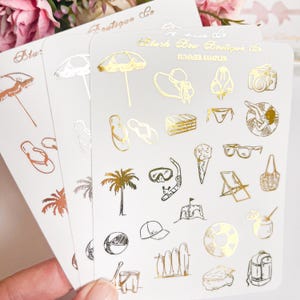 TRANSPARENT FOLIENDE Sommer Sampler Deko Aufkleber || Planner Sticker, Transparent Sticker, Sticker für Planner, Planer Sticker, Papier Aufkleber || Sommer Deko ||