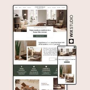 Wix Studio Vacation Rental Template | Modern Airbnb Website Design for Luxury Rentals, Direct Bookings | Professional Property Manager Theme