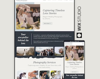 Wedding Photographer Wix Studio Website Template – Customizable Portfolio