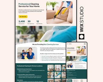 Professional Cleaning Service Website Template | Wix Studio (Digital Download)