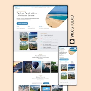 Wix Studio Travel Agency Website Template | Modern Tour Operator Booking Design