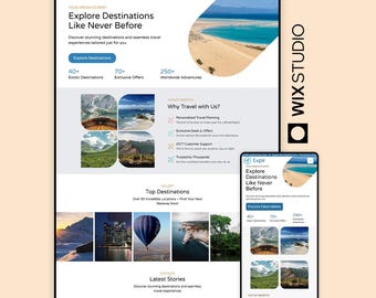 Travel Agency Template for Wix Studio | Modern Tour Operator Website Template | Vacation Booking Design | Travel Business Theme