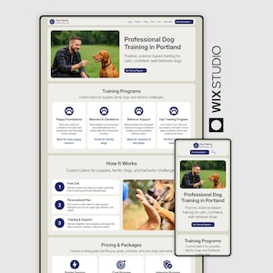 Dog Training Website Template | Behavior Coach, Puppy Coaching School, Trainer Booking, Events Blog | Demo Link in Description | Wix Studio