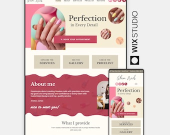 Nail Studio Website Template | Wix Studio Salon & Beauty Booking Online