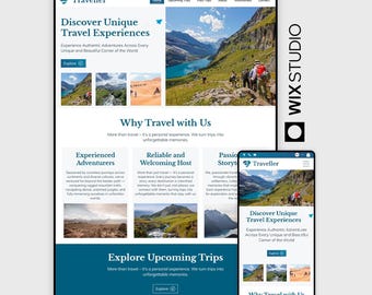 Wix Studio Travel Template | Adventure Tour Operator Website | Eco-Tourism & Travel Blog Design | Modern Responsive Trip Planner Theme