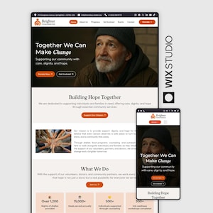 Homeless Shelter Wix Studio Website Template – Nonprofit, Charity, Fundraising Site
