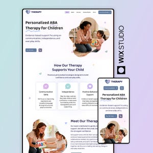 Pediatric Therapy Wix Studio Website Template | Early Intervention Support Website | Care Services Design, Autism & ADHD, Special Needs