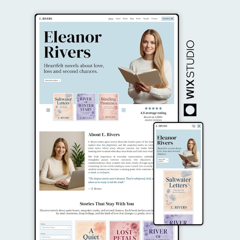 Author Website Template | Wix Studio, CMS Book Integration image 1