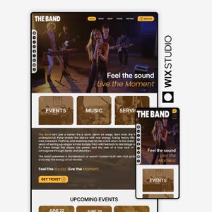 Rock Band Website Template | Musician Wix Studio Theme, Band Portfolio, Tour Dates, Music Player, Booking Page
