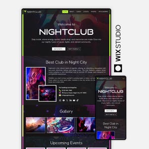 Nightclub Website Template | Wix Studio Bar, Lounge & DJ Event Website for Nightlife Venues