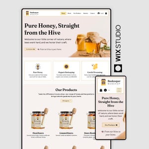 Beekeeper Wix Studio Website Template – Honey Shop, Mobile Friendly