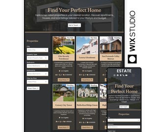 Real Estate Website Template | Wix Studio Property Listing & Realtor Website with CMS