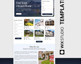 Real Estate Website Template | Wix Studio Property Listing Website | Modern Realtor Website Design | Real Estate Web Design Template