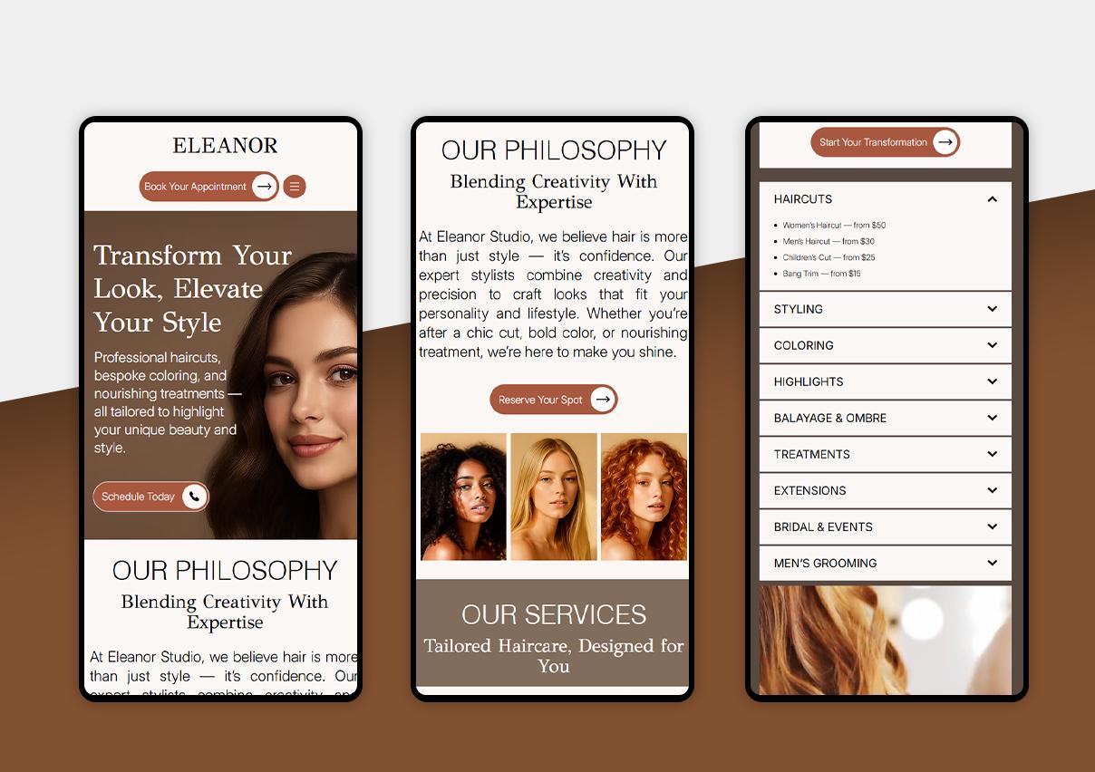 Hair Salon Wix Studio Website Template – Modern, Elegant Design - Etsy