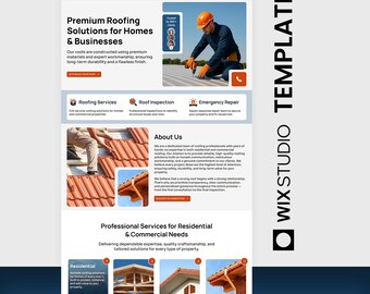 Roofing & Construction Website Template | Wix Studio Contractor Site, Roof Repair, Building Services Web Design, Local Business Website