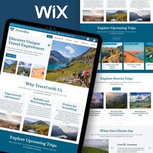 Traveller Wix Studio Website Template, Travel Blogger, Adventurer Website Design, Editable Travel Agency and Tourism Site, Agencies, Blog