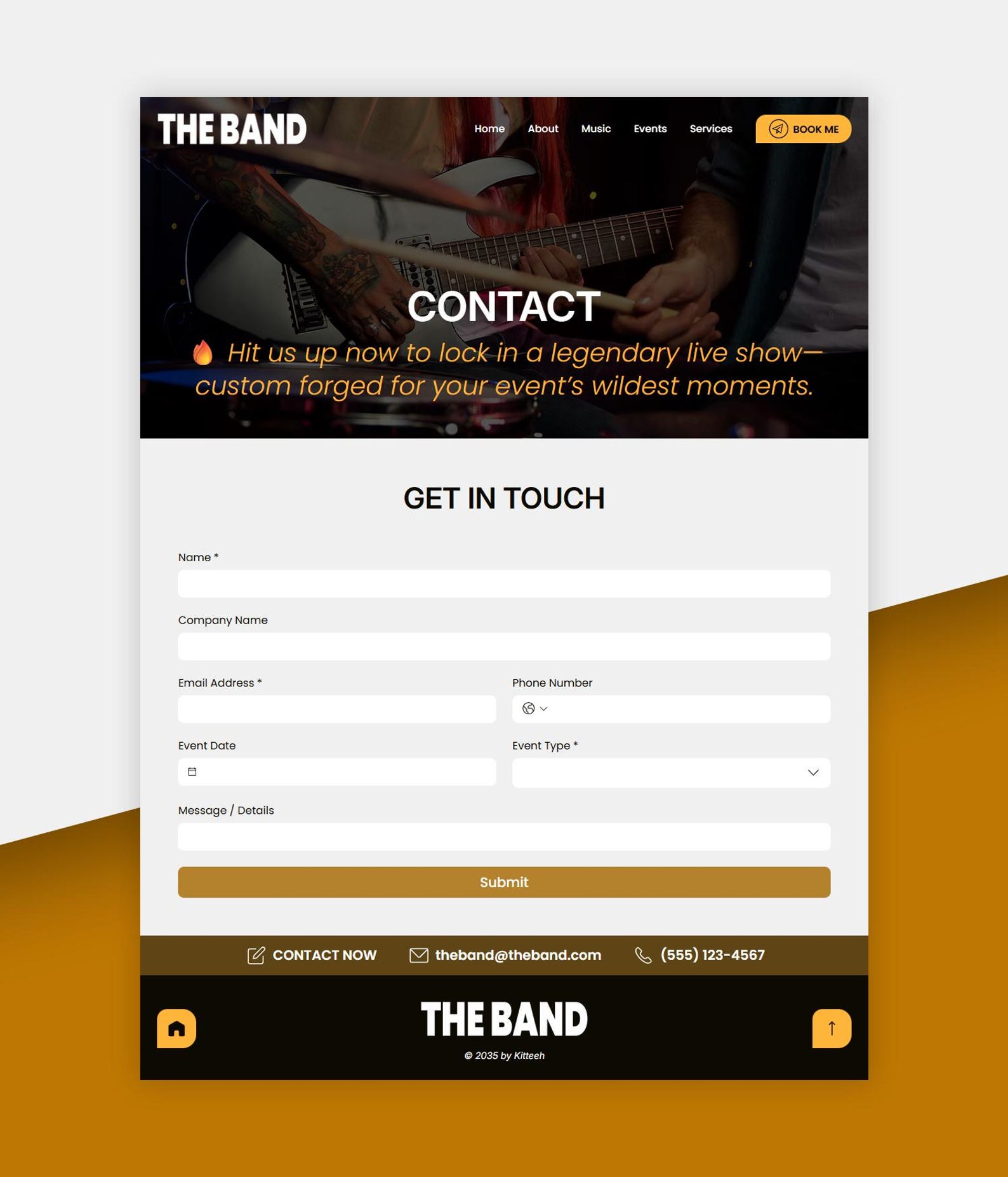 Rock Band Website Template Musician Wix Studio Theme, Band Portfolio