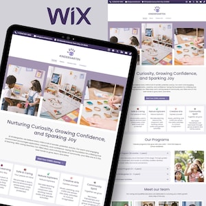 幼稚園ウェブサイトテンプレート、幼稚園Wixテンプレート、保育園ウェブサイト、子供向け教育サイト、編集可能なWix Studioテンプレート、保育ウェブサイト