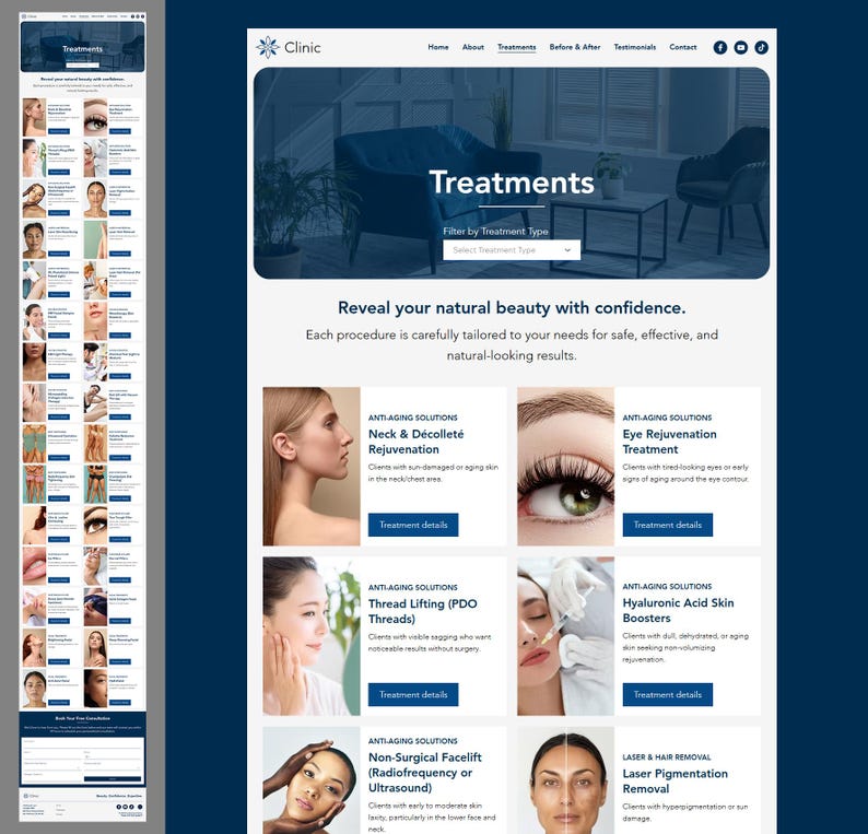 Beauty Clinic Template for Wix Studio Modern Medical Spa Website