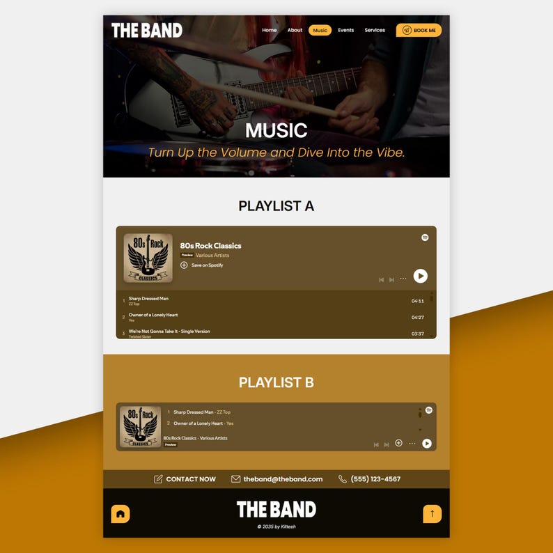 Rock Band Website Template Musician Wix Studio Theme, Band Portfolio