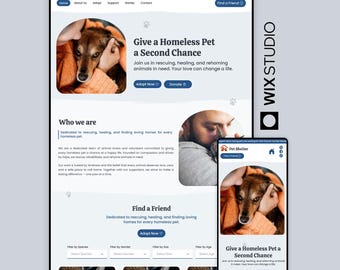 Animal Shelter Wix Studio Website Template – Pet Adoption & Rescue
